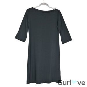 Eliza J NY 6 Black Boat Neck Mid Dress
